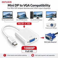 DEFUXIN Mini DP ke VGA Female Adapter 1080P Full HD Video Converter dengan Pengunci Sekrup untuk PC Laptop Monitor Proyektor