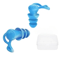 Bouchons d'oreilles en silicone réutilisables à 3 couches, étanches, pour dormir, plongée, surf, doux et confortable.