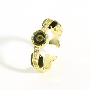 Anillo de Ojo de la Suerte Chapado en Oro con Esmalte Colorido y Cola de Pez, Anillo Ajustable de Estilo Único, Apto para Hombres y Mujeres - Product Image 5