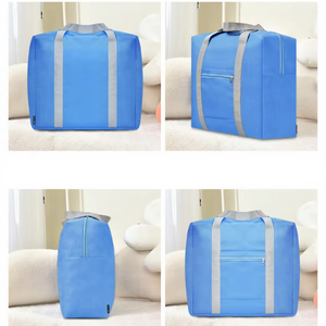 Custom Foldable Waterproof Polyester Fashion Travel Duffle Bag Zipper Closure Unisex Flight <b>Luggage</b> Clothes Bag Handles - Product Image 2