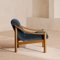 Fauteuil d'appoint inclinable moderne de luxe léger avec cadre en bois massif pour salon, fauteuil de loisirs rembourré en velours