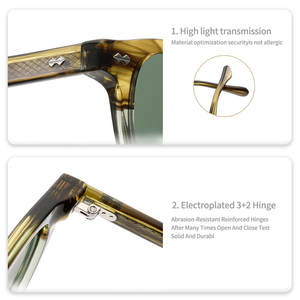 Lunettes <span class=keywords><strong>de</strong></span> Soleil <span class=keywords><strong>de</strong></span> Luxe Homme Style Old Money Vantage avec Protection UV400, Vert Tendance, Logo Personnalisé en Acétate - Product Image 4