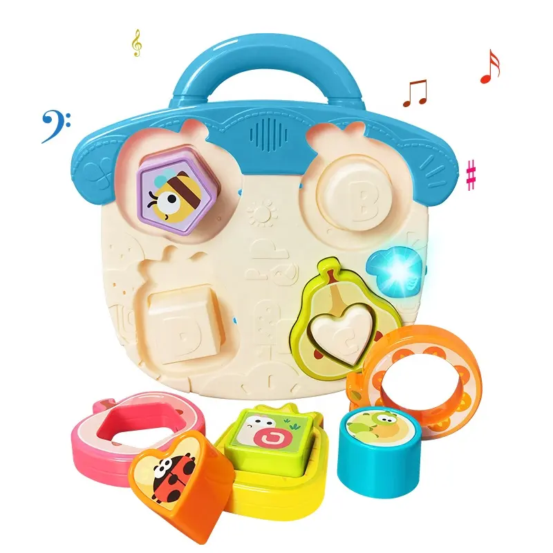 Tableau d'allumettes musical pour bébé Jouets d'apprentissage préscolaire Montessori Formes Tri Puzzle de fruits assortis