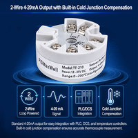 Transmitter Suhu Universal PIDMaxwell TT210 4-20mA RTD Thermocouple USB OEM/ODM Dapat Dikonfigurasi IP43 Garansi 2 Tahun