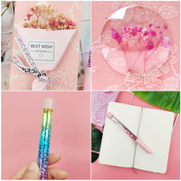 Bloc-notes et stylo assortis pour filles, Collection de fleurs roses, bon marché, en Pvc, papeterie pour étudiantes, vente en gros, Collection