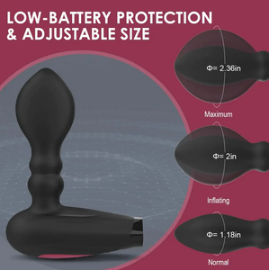 Automatisches aufblasbares Anal Vibrator Prostata-Massage gerät mit 10 Vibrations-und Erweiterungs modi, wiederauf ladbarer Silikon-Vibrations stopfen - Product Image 3