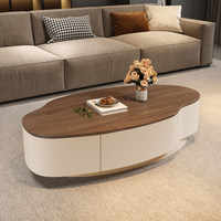 Table basse moderne haut de gamme couleur noyer, durable, design épuré et élégant, mobilier de salon pour petit appartement