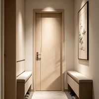Puerta Interior Minimalista de Madera Sólida Personalizada, Acabado de Superficie, Aislamiento Acústico, Silenciosa, para Proyectos a Granel, Exportación