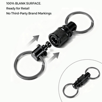 En stock, vente en gros, porte-clés robuste en alliage d'aluminium, pivotant à 360°, double, détachable, à dégagement rapide, pour EDC
