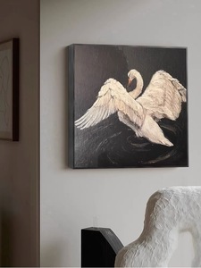 <span class=keywords><strong>Pintura</strong></span> decorativa de <span class=keywords><strong>cisnes</strong></span> blancos lienzo impresión artística <span class=keywords><strong>pintura</strong></span> para sala de estar moderna decoración del hogar - Product Image 4