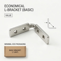 Support en L métallique économique à 90 degrés avec trou fileté pour usage industriel