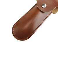 Étui de rasoir de voyage portable en cuir Pu de luxe au design personnalisé Housse de sac de sécurité pour rasoir Porte-pochette de rasage pour hommes