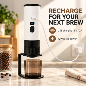 Machine à expresso portable auto-chauffante 3-en-1 OEM ODM pour la maison et les voyages, rechargeable, compatible capsules et café moulu, pour la vente en gros - Product Image 5