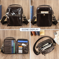 Sac à bandoulière pour homme personnalisé, petit sac à bandoulière en cuir pleine fleur véritable, sac de voyage multi-compartiments, mini sac messager