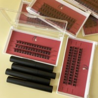 Kit de cils à faire soi-même, étiquette privée, effet 3D, Extension de cils segmentée avec colle à cils à faire soi-même