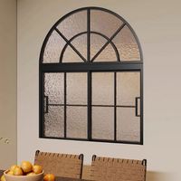 Diseño de ventana de vidrio templado de arco de estilo francés, ventana abatible y diseño de rejilla, ventanas abatibles de Casa de arco