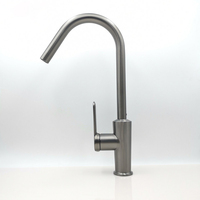 Robinet de cuisine SANIPRO gris anthracite en acier inoxydable, mitigeur chaud/froid à poignée unique, SUS304, prix usine