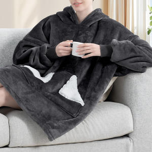 Christmas Gift Oversized Wearable Blanket <strong>Hoodie</strong> Sherpa Fleece TV <strong>Snuggle</strong> Sleeve Cozy Warm Lazy Home Wear Adults Women - Product Image 1