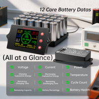 Testeur de cellules de batterie numérique Peacefair PZEM-041 24V 48V, indicateur de capacité de batterie, précision 1%, test de charge et de décharge