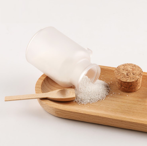 Botella vacía de plástico ABS con tapa de corcho, esmerilada, transparente, redonda, cuchara de madera para <span class=keywords><strong>polvo</strong></span> cosmético de sal de baño, 200g - Product Image 2