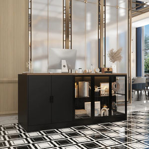 Mostrador <span class=keywords><strong>de</strong></span> Recepción Moderno <span class=keywords><strong>de</strong></span> Madera Maciza Ecológica, Mueble <span class=keywords><strong>de</strong></span> <span class=keywords><strong>Entrada</strong></span>, Vitrinas Multifuncionales, Estantería, Exhibidor - Product Image 4