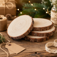 Kit de tranches de bois naturel non finies pour artisanat, cercles décoratifs, ornements de Noël, décorations rustiques de mariage avec écorce