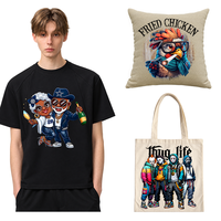 Transferts DTF personnalisés en gros, motifs de dessins animés, autocollants DTF, service d'impression par transfert thermique imperméable, à repasser