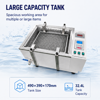 Agitador Ultrasónico Digital Cenlee con Baño de Agua, Calentamiento de 1800W, 40KHz, 600W, 300RPM, Temperatura Constante, Agitador de Laboratorio para Investigación
