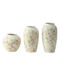 Hochwertiges Retro-Set im Neuen Chinesischen Stil: Blau-Weiße Porzellanvase Dreiteilig, Hergestellt in China, für Wohn- und Esszimmer, Blumenarrangement, Heimdekoration