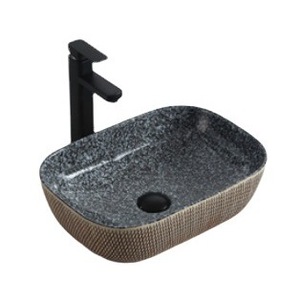 Lavabo de Sobremesa de Piedra Artificial Ouni Square, 520x360mm, con un Solo Orificio, para Baño y Hotel - Product Image 5
