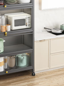 Gabinete de almacenamiento de despensa de 5 niveles con microondas para cocina, garaje, sala de estar para ropa, organización de herramientas, estantes para panaderos incluidos - Product Image 4