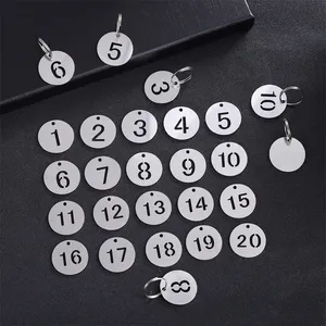 سلسلة مفاتيح بقطر 23 ، علامات مفاتيح ، أرقام بطاقات تعريف من الفولاذ المقاوم للصدأ ، سلاسل مفاتيح معدنية منزلية للمفاتيح