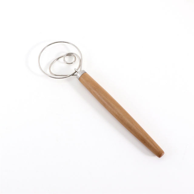 Danish Dough Whisk Wooden Handle Mixer Bread Baking Tools