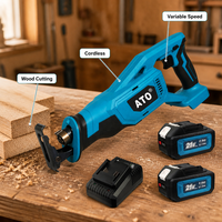 Scie sauteuse sans fil ATO A8081 21V à moteur sans balais, vitesse variable, batterie lithium, pour couper le bois et la pierre, qualité industrielle, bricolage