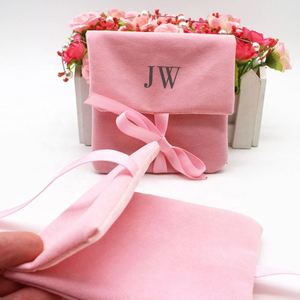 Pochette d'emballage pour bijoux en ruban de daim avec logo personnalisé, marque OEM, directement de l'usine, Guangdong, enveloppe cadeau écologique - Product Image 2