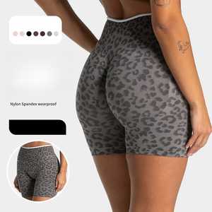 <span class=keywords><strong>Shorts</strong></span> Deportivos de Yoga para Mujer, Cintura Alta, Estampado de Leopardo, Bloques de Color, Leggings de Gimnasio, <span class=keywords><strong>Shorts</strong></span> Scrunch Buff para Actividades al Aire Libre - Product Image 3