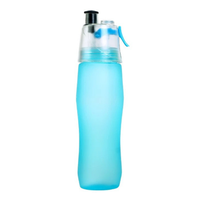 Bouteille d'eau de sport à large capacité, en plastique transparent écologique, avec logo personnalisé, colorée, à col étroit, avec pulvérisateur