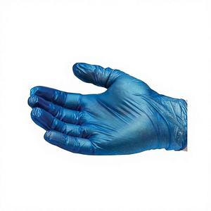 Gants jetables en PVC pour aliments Safer Medico, imperméables, doux, confortables, bleus - Product Image 1