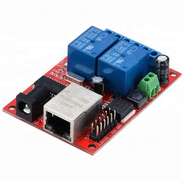 2-CHANNEL Ethernet Delay Relay Module DC5V TCPUDP Controller Module Network Switch WEB Server