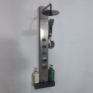 Water Droplet Sanitary Ware Shower Set Small Series Wall <b>Mounted</b> Top <b>Spray</b> With Digital Display And Five Water Settings - Product Image 4