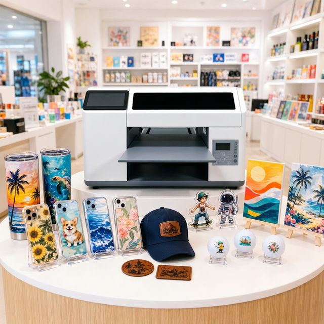 Wide Use A3 Flatbed UV Printer With Cutter Touchscreen Automatic Printing Machine Manufacturer Custom