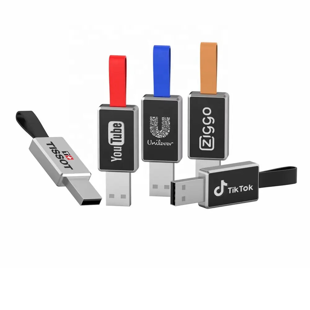 AiAude toptan özel led logo yüksek kapasiteli bellek USB flash sürücü taşınabilir 8gb 16gb 64gb USB sürücüsü 32gb metal