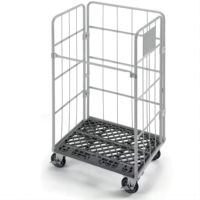 Conteneur de stockage pliable en treillis métallique, 4 roues, robuste, 400 kg, neuf, pour restaurant, maison, commerce de détail, Sbt OEM, 1 an
