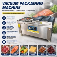 Machine d'emballage sous vide à grande chambre pour fruits de mer, steaks, poulet, viande congelée – Scelleuse sous vide à double chambre – Équipement d'emballage