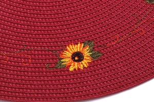 Christmas Sunflower Classic Eco-Friendly PP <b>Plastic</b> Round Woven 4-Piece Placemat Set for <b>Table</b> Decor EM45 Round Placemat EM45 - Product Image 6