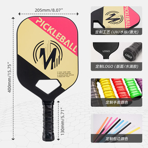 Pala de Pickleball de 40 cm, Núcleo de 13.4 mm de Grosor, Diseño sin Bordes de Fibra de Carbono, para Uso en Competición - Product Image 1