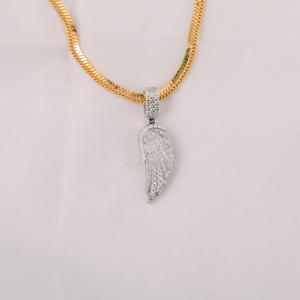 จี้รูปขนนกทองคำแท้ 14 กะรัต ดีไซน์สวยงาม ประดับเพชรแล็บโกรว์ 1.00 กะรัต เหมาะสำหรับโอกาสหมั้นและวันครบรอบ - Product Image 1