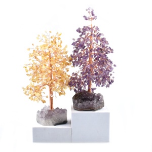 Cristaux naturels Pierres de guérison Arbre à souhaits Cristaux d'énergie Arbres d'<span class=keywords><strong>argent</strong></span> Arbre de cristal porte-bonheur pour décoration de Noël - Product Image 3