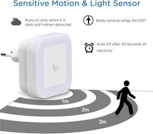 Lámpara LED Nocturna Cuadrada Inalámbrica, Luz Blanca Cálida, Minimalista, Mini, Enchufe EU/US, para Hogar, Dormitorio, Habitación Infantil, Decorativa - Product Image 3