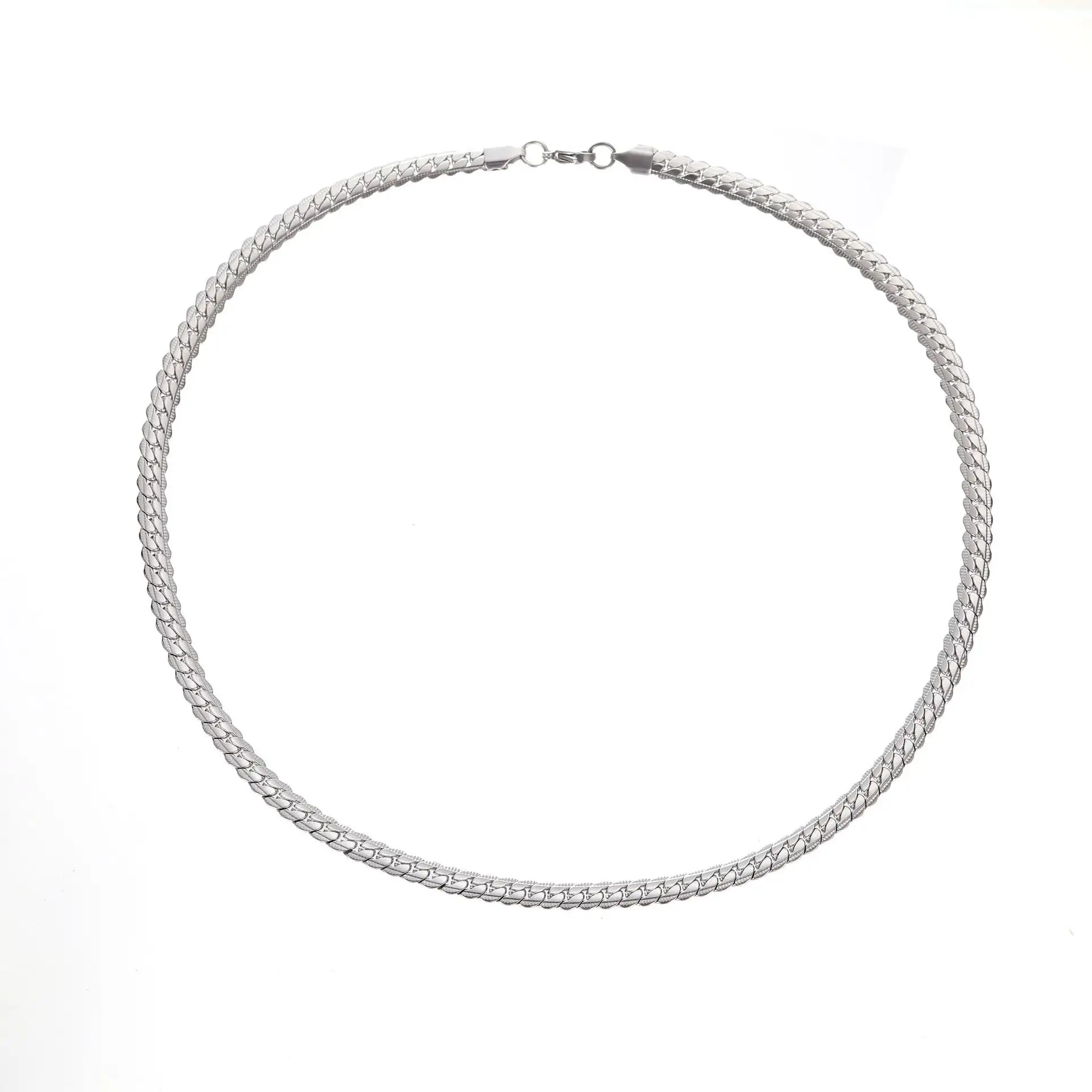 Hot Sale Silver Hip Pop Style Necklace Cuban L:ink Chain Stainless Steel NK Necklace Jewelry For Men